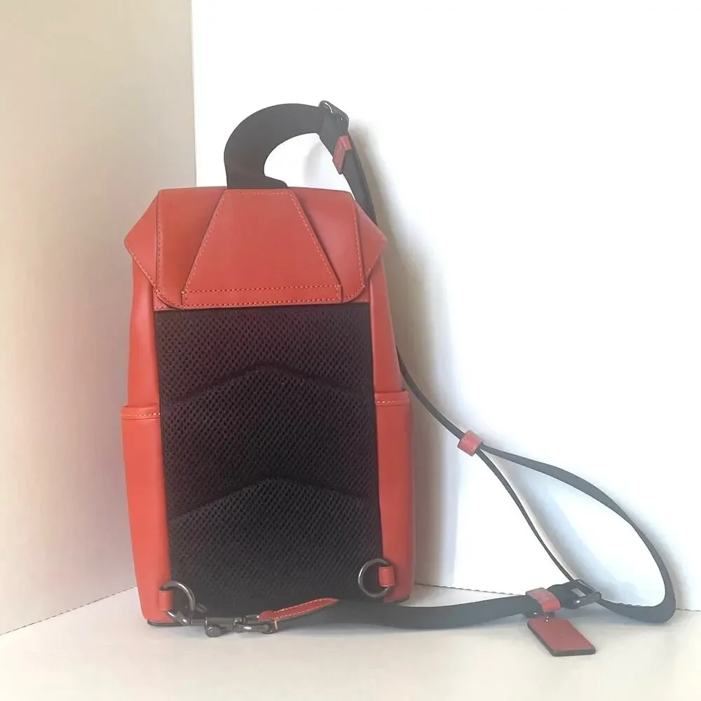Coach Racer Pack CU111 Orange Leather Sling Crossbody Bag NWOT